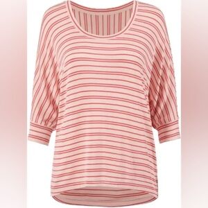 Cabi Tickled Tee size LG, red and beige stripe